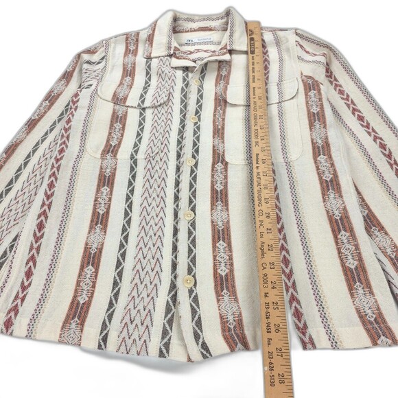 NEW Zara Man Southwestern Print Jacquard Shirt Jacket Shacket 70s Boho Minimal - Picture 4 of 7